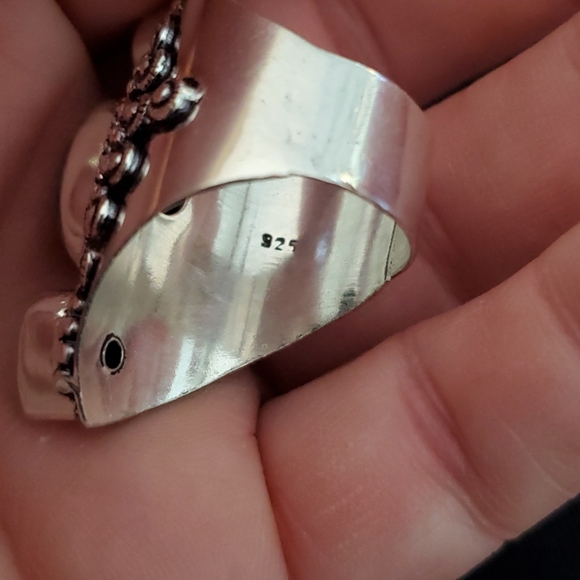 New Bloodstone & Peridot 925 Silver Statement Ring. - Picture 14 of 16